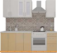 Кухня ВерсоМебель ВерсоЛайн 7-1.6 (белый 001/капучино 103) картинка