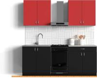 Кухня Сивирин-Компани Клео колор 1.6 (черный/красный) картинка
