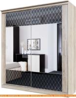 Шкаф-купе SV-Мебель №19 Классик 2.0 (черный/дуб сонома) картинка