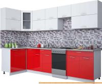 Кухня Интерлиния Мила Gloss 50-12x30 (белый/красный глянец) картинка