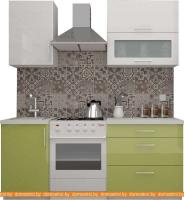 Кухня ВерсоМебель ВерсоЛайн 8-1.3 (белый 001/лайм 003) картинка