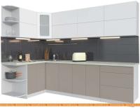 Кухня Интерлиния Мила Матте 1.5x2.8 А левая (белый-луна-опал светлый) картинка