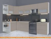 Кухня Интерлиния Мила Матте 1.5x3.1 Б правая (луна-луна-травертин серый) картинка