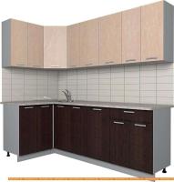 Кухня Интерлиния Мила Лайт 1.2x2.3 (дуб молочный/дуб венге) картинка