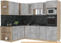 Кухня Интерлиния Мила 1.88x2.6 левая (бетон-бетон-кастилло темный) картинка