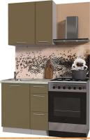 Кухня Интерлиния Мила Пластик 0.8 А (капучино глянец/опал светлый) картинка