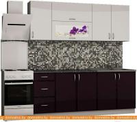 Кухня Senira Вяселка 3 2.0м 7в (белый кристальный/черная смородина) картинка