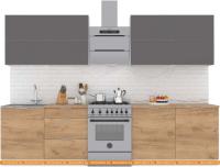Кухня Интермебель Микс Топ-38 2.4м (графит серый-дуб крафт зол-дуб крафт зол) картинка