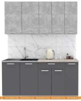 Кухня Интерлиния Мила Лайт 1.7 (бетон-антрацит-травертин) картинка