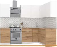 Кухня Интермебель Микс Топ-25 2x1.52м прав (бел прем-дуб крафт зол-дуб крафт зол) картинка