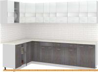 Кухня Кортекс-мебель Корнелия Экстра 1.5x2.8м (белый/береза/марсель) картинка