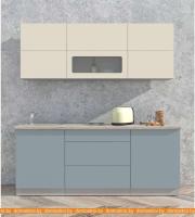 Кухня Интерлиния Мила Матте 2.0 А (слоновая кость/океан/опал светлый) картинка