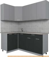 Кухня Интерлиния Мила Лайт 1.2x1.8 (серебро/антрацит) картинка