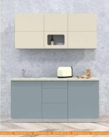 Кухня Интерлиния Мила Матте 1.7 А (слоновая кость/океан/опал светлый) картинка