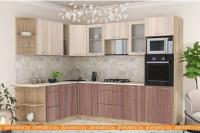 Кухня Интерлиния Мила 1.88x2.8 левая (шимо светлый-шимо темный-малага) картинка