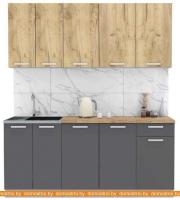 Кухня Интерлиния Мила Лайт 1.8-60 (дуб золотой-антрацит-дуб бунратти) картинка