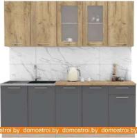 Кухня Интерлиния Мила 18 (дуб золотой-антрацит-дуб бунратти) картинка