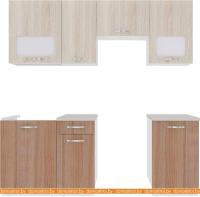 Кухня ВерсоМебель Эко-6 2.1 (ясень шимо светлый/ясень шимо темный) картинка