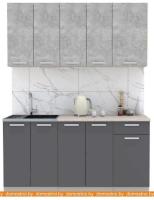 Кухня Интерлиния Мила Лайт 1.6-60 (бетон-антрацит-травертин) картинка