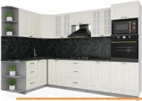 Кухня Интерлиния Мила Деко 1.68x3.0 левая (слон кость-слон кость-кастилло темный) картинка