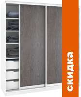 Шкаф-купе Кортекс-мебель Сенатор ШК12 Классика ДСП (белый/береза) картинка