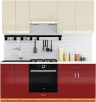 Кухня Сивирин-Компани Клео глосс 2.0 (бургундский глянец\ваниль глянец) картинка