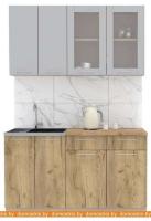 Кухня Интерлиния Мила 14-60 (серебристый-дуб золотой-дуб бунратти) картинка