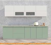 Кухня Интерлиния Мила Матте 2.7 А (белый/мята/опал светлый) картинка