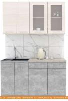 Кухня Интерлиния Мила 14-60 (вудлайн кремовый-бетон-бискайская сосна) картинка