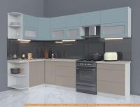 Кухня Интерлиния Мила Матте 1.5x3.0 Б левая (океан/луна/травертин серый) картинка