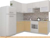 Кухня ВерсоМебель ЭкоЛайт-6 1.4x2.3 правая (белый/капучино) картинка