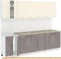 Кухня Кортекс-мебель Корнелия Лира 2.6м (крем/оникс/марсель) картинка