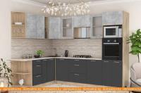 Кухня Интерлиния Мила 1.88x2.8 правая (бетон-антрацит-травертин) картинка