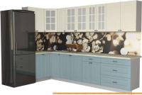 Кухня Интерлиния Мила Деко 1.2x3.2 (слоновая кость/океан/опал светлый) картинка