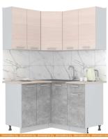 Кухня Интерлиния Мила Лайт 1.2x1.4 (вудлайн кремовый-бетон-бискайская сосна) картинка