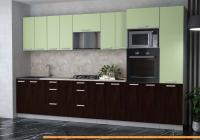 Кухня Интерлиния Мила Лайт 3.6 ВТ (салатовый/дуб венге/малага) картинка