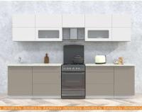 Кухня Интерлиния Мила Матте 3.1 Б (белый/луна/опал светлый) картинка