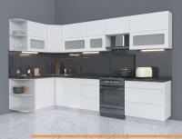 Кухня Интерлиния Мила Матте 1.5x3.3 Б левая (белый/белый/кастилло темный) картинка