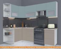 Кухня Интерлиния Мила Матте 1.5x2.5 Б левая (океан-луна-травертин серый) картинка