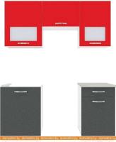 Кухня ВерсоМебель Эко-5 1.6 (антрацит/красный чили) картинка