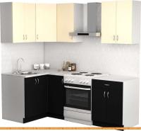Кухня S-Company Клео лайт 1.2x1.6 левая (черный/песочный) картинка