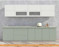 Кухня Интерлиния Мила Матте 3.0 А (белый/мята/опал светлый) картинка