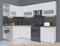 Кухня Интерлиния Мила Матте 1.5x2.7 Б левая (белый/белый/опал светлый) картинка