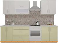 Кухня ВерсоМебель ВерсоЛайн 8-2.2 (белый 001/ваниль 102) картинка