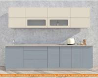 Кухня Интерлиния Мила Матте 2.9 А (слоновая кость/океан/опал светлый) картинка