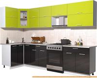 Кухня Интерлиния Мила Gloss 60-12x30 (яблоко/черный глянец) картинка