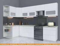 Кухня Интерлиния Мила Матте 1.5x3.1 Б правая (белый-белый-опал светлый) картинка