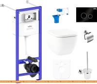 Унитаз Lavinia Boho Relfix One Rimless 9 в 1 97020144 (черное стекло) картинка