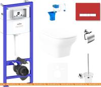 Унитаз Lavinia Boho Relfix Bristol Rimless 9 в 1 75110376 (красный стекло) картинка