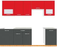 Кухня ВерсоМебель Эко-6 2.5 (антрацит/красный чили) картинка
